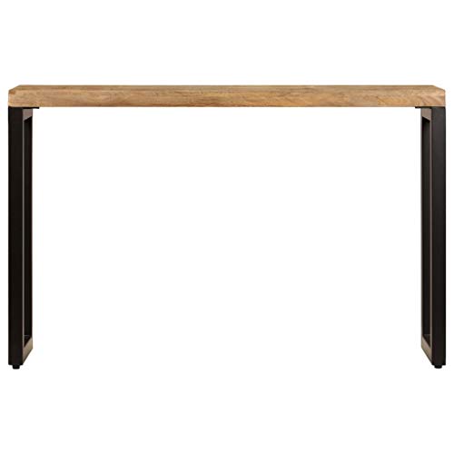 vidaXL Madera Maciza de Mango y Acero Mesa Consola Mobiliario Decoración Hogar