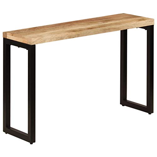 vidaXL Madera Maciza de Mango y Acero Mesa Consola Mobiliario Decoración Hogar