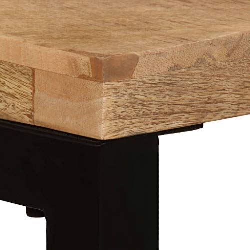 vidaXL Madera Maciza de Mango y Acero Mesa Consola Mobiliario Decoración Hogar