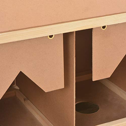 vidaXL Ponedero Gallinas 5 Departamentos Nido Gallina Ponedora 5 Huecos Gallinero Tejado Poner Huevos Cesta Extraíble Plegable Madera Maciza Pino MDF