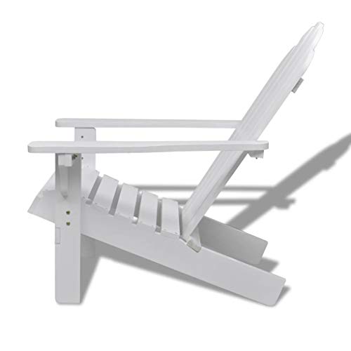 vidaXL Silla de Jardín de Madera Blanca Tumbona Asiento Hamaca Patio Exterior