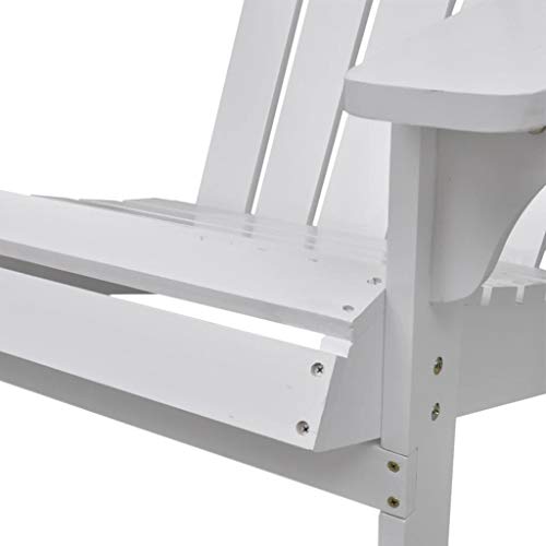 vidaXL Silla de Jardín de Madera Blanca Tumbona Asiento Hamaca Patio Exterior
