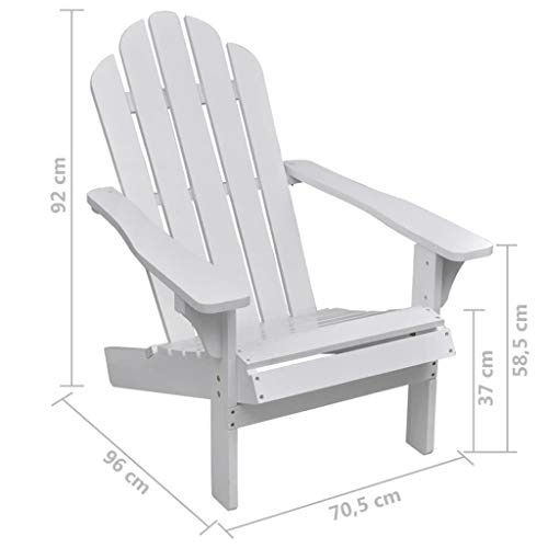 vidaXL Silla de Jardín de Madera Blanca Tumbona Asiento Hamaca Patio Exterior
