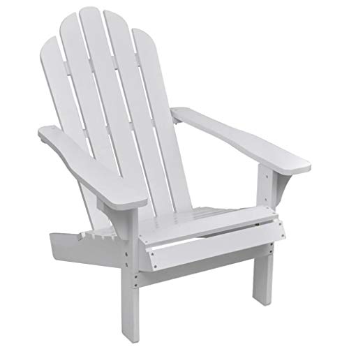 vidaXL Silla de Jardín de Madera Blanca Tumbona Asiento Hamaca Patio Exterior