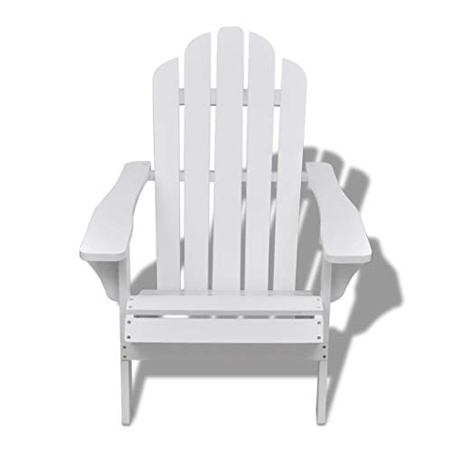 vidaXL Silla de Jardín de Madera Blanca Tumbona Asiento Hamaca Patio Exterior