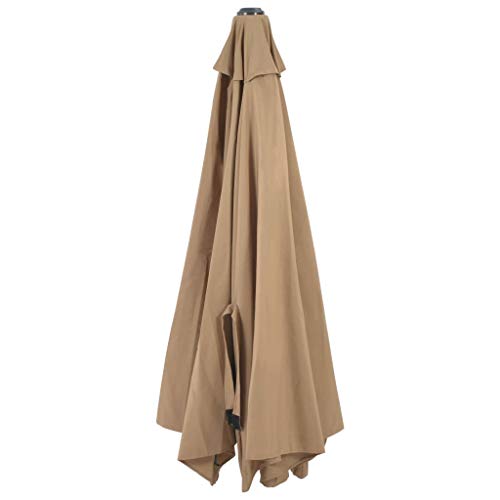 vidaXL Sombrilla Pared Barra Metal 300 cm Gris Topo Parasol Paraguas Mueble