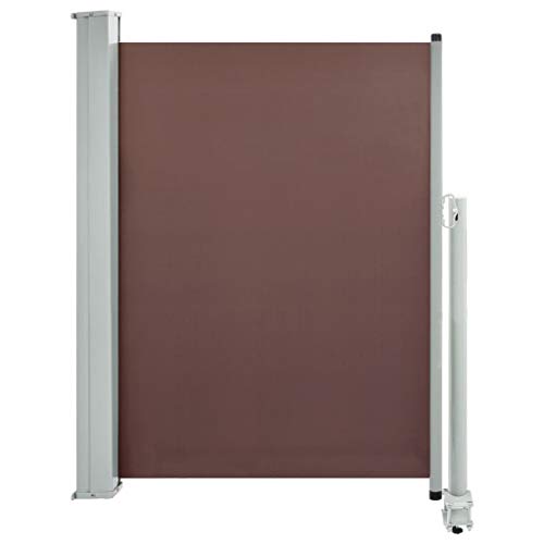 vidaXL Toldo Lateral Retráctil para Jardín Lona Parasol Patio Toldo Horinzontal Pantalla Marrón 100x300 cm