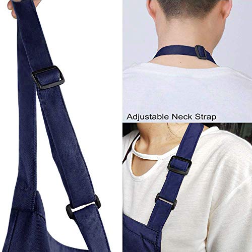 Viedouce 2 Piezas Delantales Impermeables Ajustables del Cocinero con Bolsillo Cocina Delantale para Mujeres Hombres,Delantal Chefs Cocina (Armada-02)