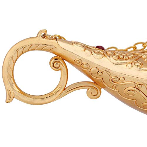Vientiane Aladdin Lamp - Luxury Classic Retro Legend Aladdin Magical Elf Costume Home Office Decoración de Escritorio Decoración Artesanía (Dorado)