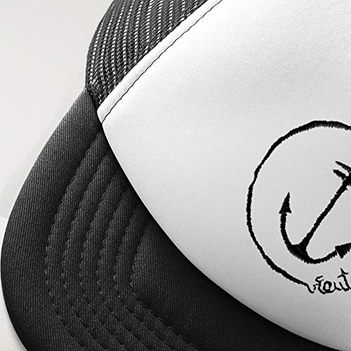 VIENTO Anchor Logo Gorra de Rejilla (Blanco, Talla única)