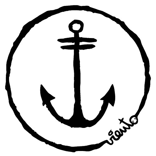 VIENTO Anchor Logo Gorra de Rejilla (Blanco, Talla única)