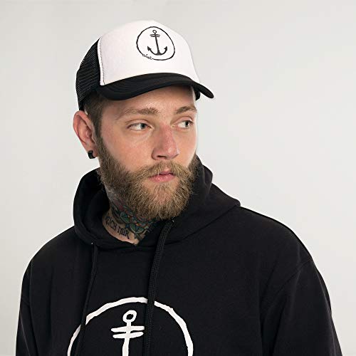 VIENTO Anchor Logo Gorra de Rejilla (Blanco, Talla única)