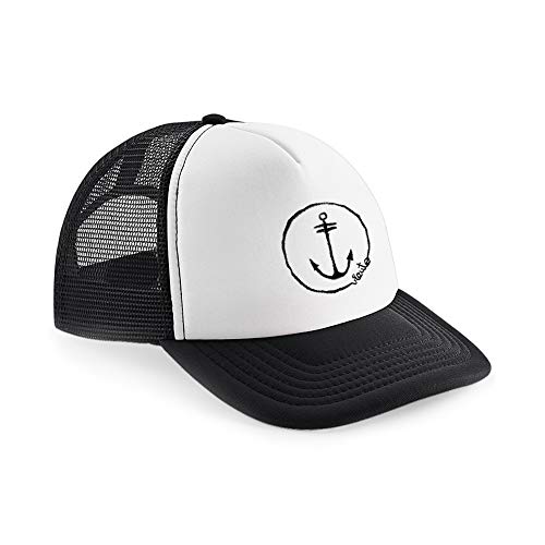 VIENTO Anchor Logo Gorra de Rejilla (Blanco, Talla única)