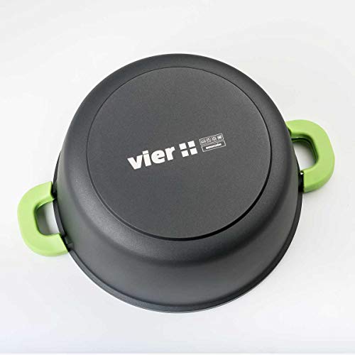 Vier 801-32 Olla Aluminio Fundido, Negro, Diametro 32 cm/Altura 15 cm
