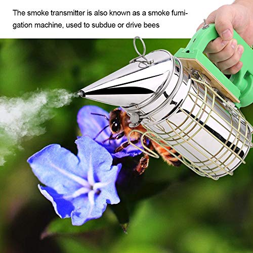 VIFERR Ahumador de Abejas, Juego de Transmisores Eléctricos No Tóxicos Recargables para Transmisor de Ahumadores de Acero Inoxidable Herramienta Eléctrica de Apicultura