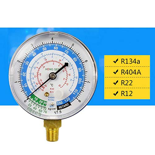 VIGORFLYRUN PARTS LTD Aire Acondicionado R410A R134A R22 Medidor de Baja presión de refrigerante PSI KPA Medidor de presión de refrigeración Refrigerante Azul