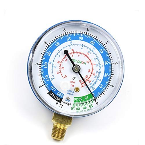 VIGORFLYRUN PARTS LTD Aire Acondicionado R410A R134A R22 Medidor de Baja presión de refrigerante PSI KPA Medidor de presión de refrigeración Refrigerante Azul