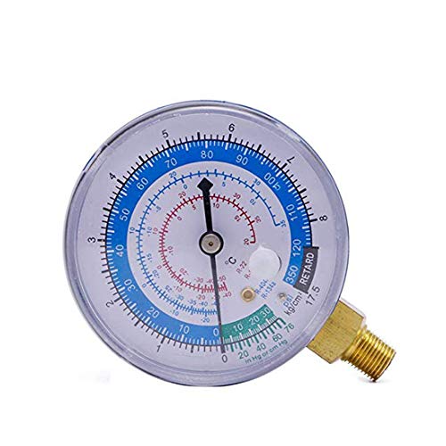 VIGORFLYRUN PARTS LTD Aire Acondicionado R410A R134A R22 Medidor de Baja presión de refrigerante PSI KPA Medidor de presión de refrigeración Refrigerante Azul