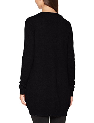 Vila Clothes Viril L/s Open Knit Cardigan-Noos Chaqueta Punto, Negro (Black), 40 (Talla del Fabricante: Large) para Mujer