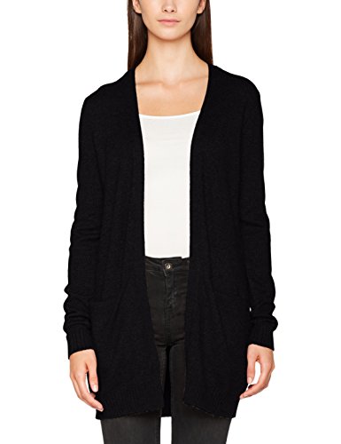 Vila Clothes Viril L/s Open Knit Cardigan-Noos Chaqueta Punto, Negro (Black), 40 (Talla del Fabricante: Large) para Mujer