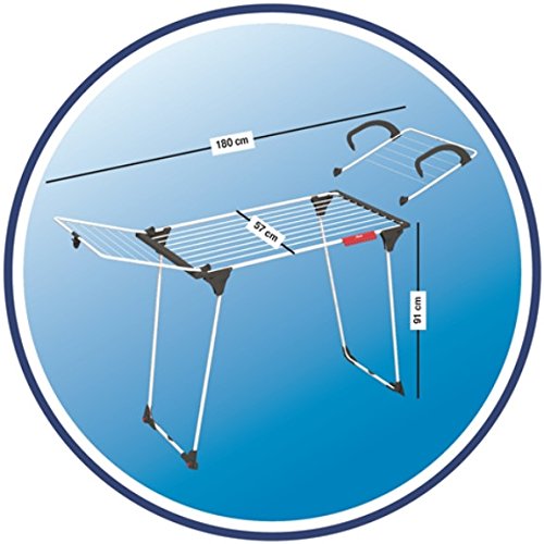 Vileda Premium 2in1 Tendedero Mesa de Acero y Aluminio, Dimensiones abiertas (LxPxA): 180 x 57 x 91 cm