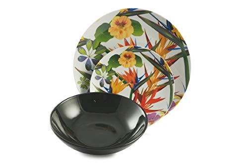 Villa d'Este Home Tivoli 2193789 Jungle - Vajilla de 18 piezas, porcelana + gres