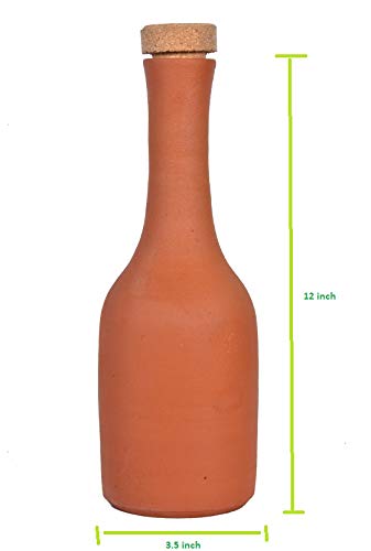 Village Decor - Botella de agua de corcho con posavasos de madera (273 ml)
