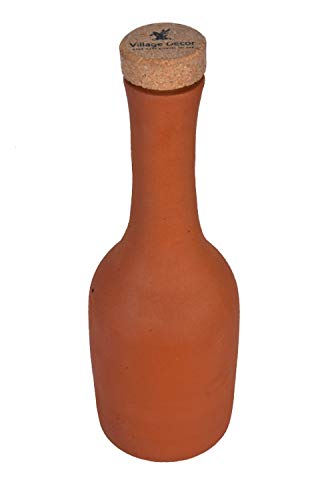 Village Decor - Botella de agua de corcho con posavasos de madera (273 ml)