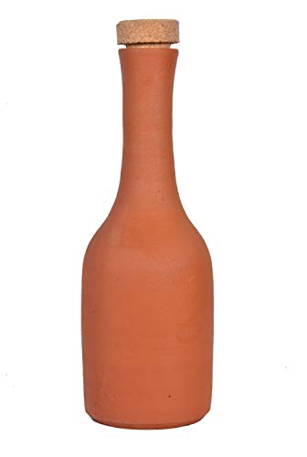 Village Decor - Botella de agua de corcho con posavasos de madera (273 ml)
