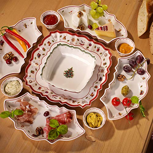 Villeroy & Boch Toy's Delight Fuente para servir rectangular, Porcelana Premium, Blanco/Rojo