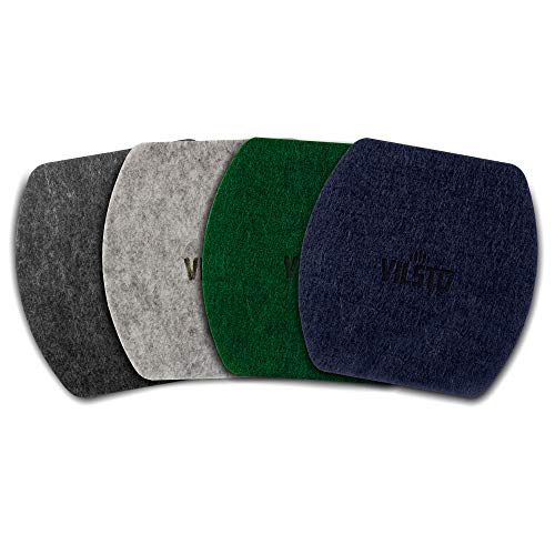 VILSTO Posavasos de Fieltro, Juego de 6, Cuadrado, Azul Oscuro - para Copas, Tazas, Cócteles, Vasos, Regalos, Antideslizante, Protección de Mesa