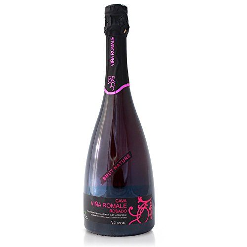 VIÑA ROMALE – Caja Regalo de 6 botellas de Viña Romale Cava Brut Nature Rosado Extremeño de Almendralejo (D.O CAVA). Caja de 6 botellas de 75 cl. 100% ARTESANAL