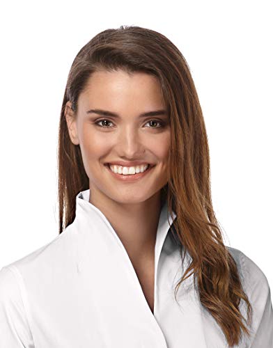 Vincenzo Boretti Camisa de Mujer, Corte Ligeramente más angosto, 100% algodón, Manga-Larga, Cuello cáliz, Lisa, fácil de Planchar, Elegante y clásica Blanco 38