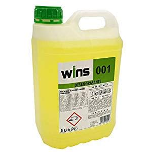 Vinfer Caja 4 Botellas Wins 001 Desengrasante Concentrado Profesional 001 para Multitud de Superficies. Botella 5 Lt