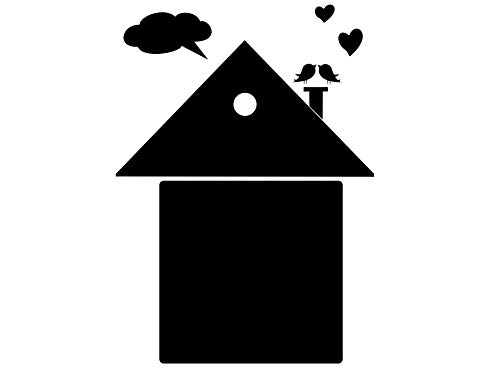 Vinilo infantil de pizarra decorativo para dibujar | Adhesivo para escribir con tiza, de color negro. Modelo: Casa 42 x 60 cms