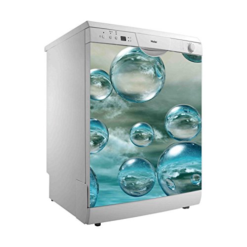 Vinilo para Lavavajillas Burbujas de Agua | Varias Medidas 50x48cm | Adhesivo Resistente y de Fácil Aplicación | Pegatina Adhesiva Decorativa de Diseño Elegante