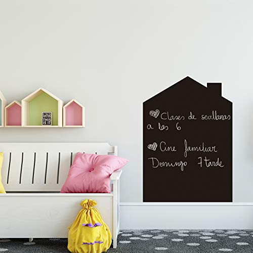 Vinilo para Pared Pizarra para Escribir con Tiza | Pegatina con Adhesivo para Salón, Dormitorio, Habitación | Casita