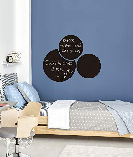 Vinilo para Pared Pizarra para Escribir con Tiza | Pegatina con Adhesivo Planificador para Oficina, Dormitorio, Habitación | Círculos