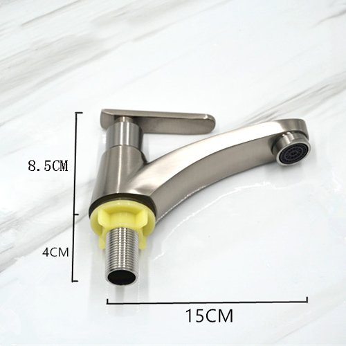Vinteen Alemania grifo de grifo con canilla de acero inoxidable para lavamanos 304 grifo de lavamanos con asiento de grifo para agua fría grifo de agua a prueba de explosiones