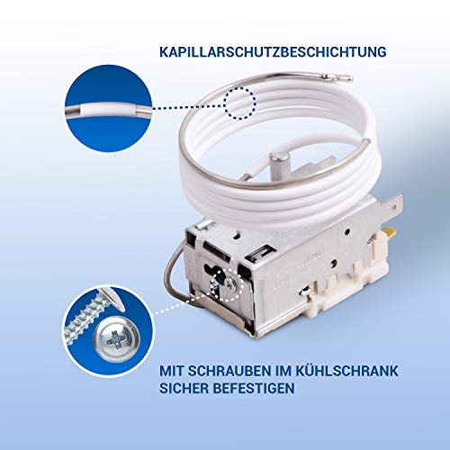 VIOKS - Termostato para frigorífico, regulador de temperatura análogo a parte alternativa Ranco K59-L1287, parte alternativa apta, entre otras, como análoga a Liebherr 6151086