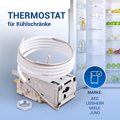 VIOKS - Termostato para frigorífico, regulador de temperatura análogo a parte alternativa Ranco K59-L1287, parte alternativa apta, entre otras, como análoga a Liebherr 6151086