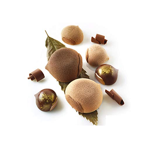 VIONNPPT - Moldes de Silicona en 3D con Forma de Avellana, 15 Huecos, para decoración de Pasteles, Pasteles, postres franceses, Pasteles, Hornear Cupcakes, Molde de Mousse