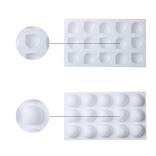 VIONNPPT - Moldes de Silicona en 3D con Forma de Avellana, 15 Huecos, para decoración de Pasteles, Pasteles, postres franceses, Pasteles, Hornear Cupcakes, Molde de Mousse