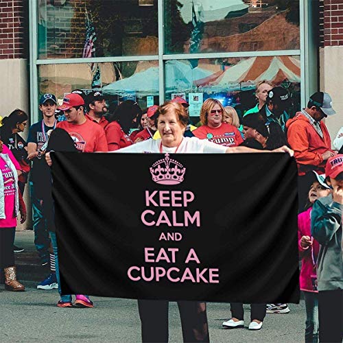 Viplili Banderas Seasonal Keep Calm and Eat Cupcake Garden Flag, Game Flag - 3 X 5 Ft
