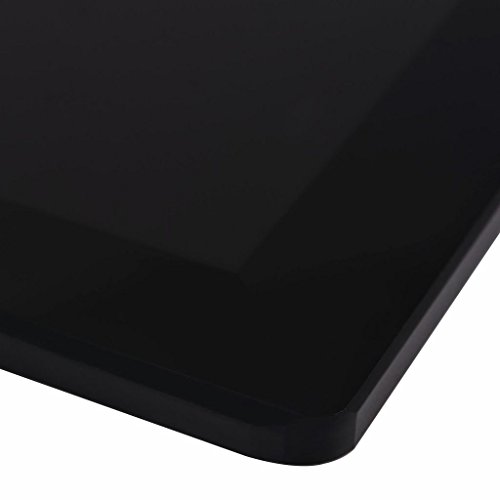 Vislone Cristal Cuadrado Tablero de Mesa Templado de Cristal para Mantener Superficie de Mesas de Comedor Mesas de Café Mesas de Jardín Negro 1000x620mm