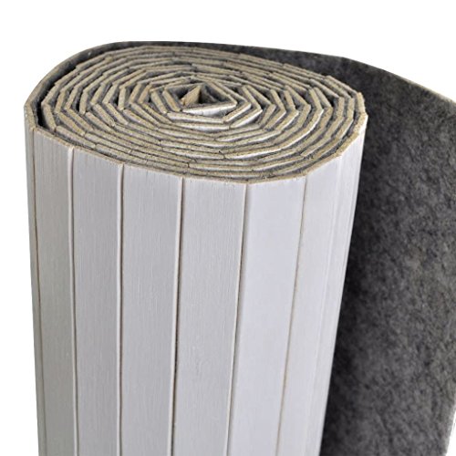 Vislone Plegable Biombos Biombo de Bambú Biombo Divisor Separador de Habitaciones Espacios Divisoria 250x195cm Blanco