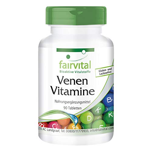 Vitaminas para las Venas - VEGANO - Dosis elevada - 90 Comprimidos - con extracto de semilla de uva, castaño de indias, hojas de vid roja y más - Calidad Alemana