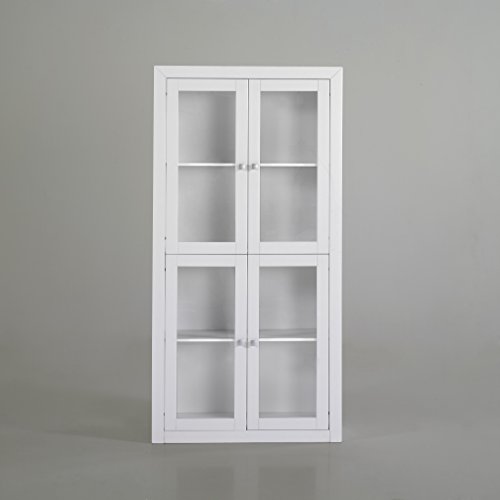 Vitrina 4 Puertas 200X100X37, Fabricada Madera Pino Maciza Y MDF