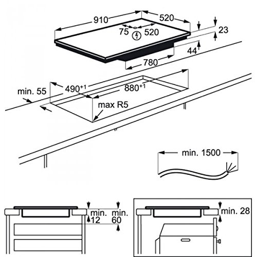 Vitro AEG IKE95471FB 90cm 5f Inducción Flex