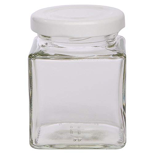 Viva-artículos de Uso doméstico - 27 tarros de Mermelada pequeños 106 ml con Tapa de Color Blanco/para confituras, Especias, Sales, aceites - Incluye Embudo